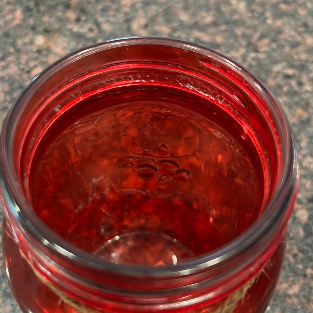 Red mason jar vase - Picture 3 of 3